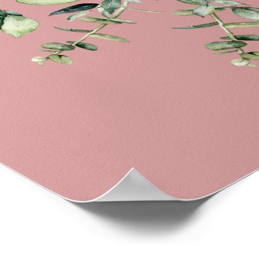 Blush Pink Eucalyptus Wedding Welcome Poster (Hoek)