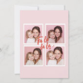 Blush Pink Fa La La La Photo Grid Christmas  Feestdagenkaart (Voorkant)