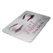 Blush Pink Fabulous Woman Glitter Eyes Badmat (Gekanteld)