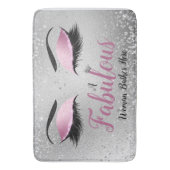 Blush Pink Fabulous Woman Glitter Eyes Badmat (Voorkant Verticaal)