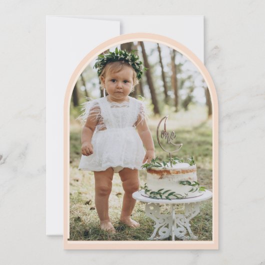 Blush Pink Fairy Eerste gebogen 1e verjaardagsfees Kaart (Achterkant)