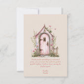 Blush Pink Fairy Eerste Verjaardagsfeestje Geperso Bedankkaart (Achterkant)