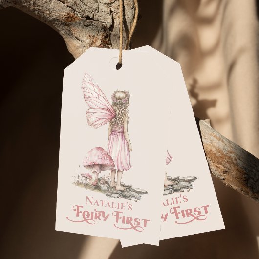 Blush Pink Fairy Eerste Verjaardagsfeestje Geperso Cadeaulabel