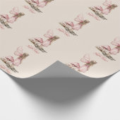 Blush Pink Fairy Eerste Verjaardagsfeestje Geperso Cadeaupapier (Hoek)