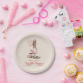 Blush Pink Fairy Eerste Verjaardagsfeestje Geperso Papieren Bordje (Feest)