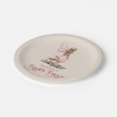 Blush Pink Fairy Eerste Verjaardagsfeestje Geperso Papieren Bordje (Gekanteld)