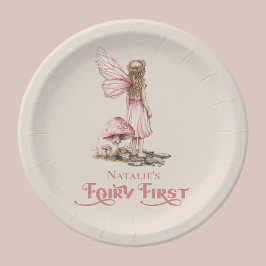 Blush Pink Fairy Eerste Verjaardagsfeestje Geperso Papieren Bordje
