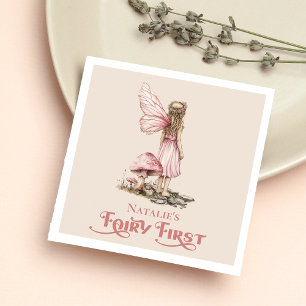 Blush Pink Fairy Eerste Verjaardagsfeestje Geperso Servet