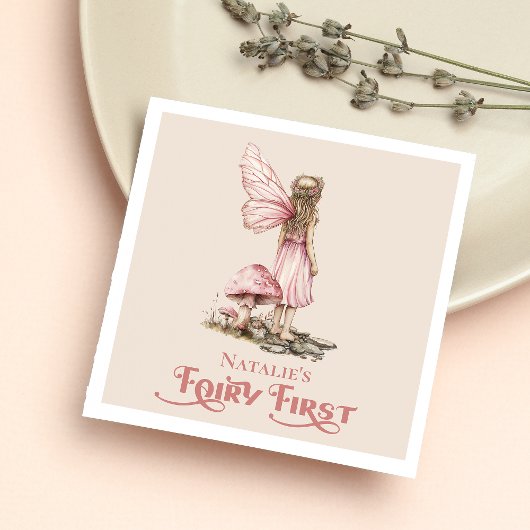 Blush Pink Fairy Eerste Verjaardagsfeestje Geperso Servet