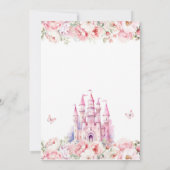 Blush Pink Fairytale Castle Floral Baby shower Kaart (Achterkant)