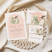 Blush Pink Falling in Love Pumpkin Baby shower Kaart