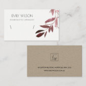 BLUSH PINK FAUNA WATERVERF BRACELET WEERGAVE LOGO VISITEKAARTJE (Voorkant / Achterkant)