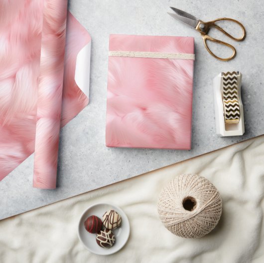 Blush Pink Faux Fur Cadeaupapier (Crafts)