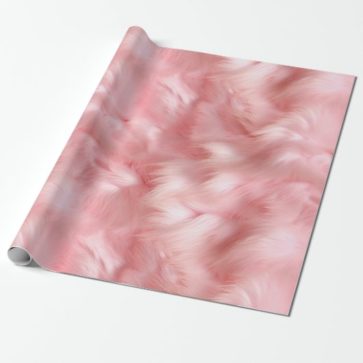 Blush Pink Faux Fur Cadeaupapier (Uitgerold)