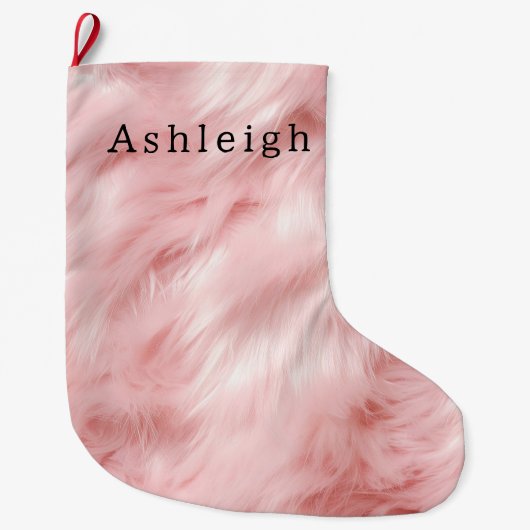 Blush Pink Faux Fur Grote Kerstsok (Voorkant)