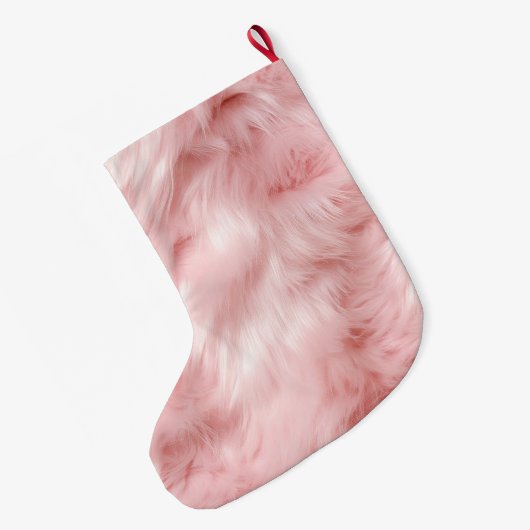 Blush Pink Faux Fur Grote Kerstsok (Achterkant (Hangend))