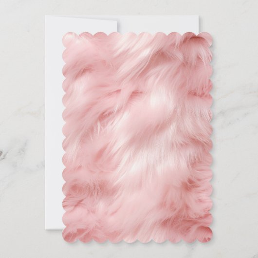 Blush Pink Faux Fur Kaart (Achterkant)