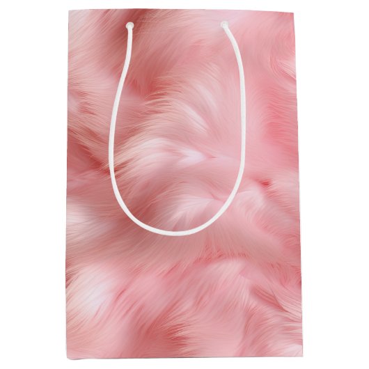 Blush Pink Faux Fur Medium Cadeauzakje (Voorkant)