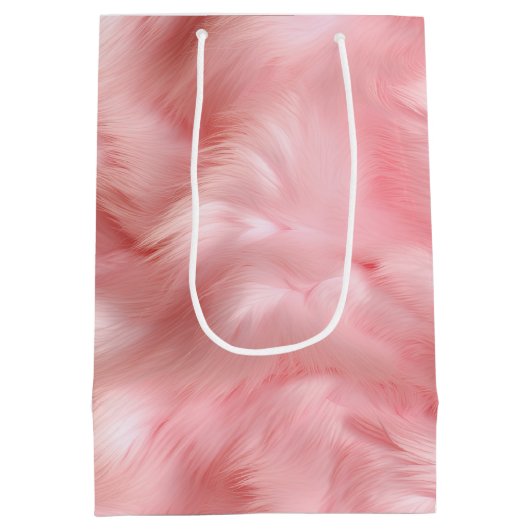 Blush Pink Faux Fur Medium Cadeauzakje (Achterkant)