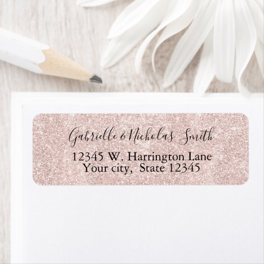 Blush Pink Faux Glitter Etiket (Insitu)