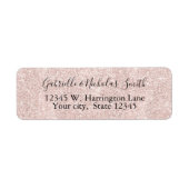 Blush Pink Faux Glitter Etiket (Voorkant)