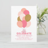 Blush Pink Faux Gold-ballonnen elke dag Kaart (Staand voorkant)