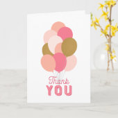 Blush Pink Faux Gold Balloons Hartelijk dank Kaart (Gele Bloem)