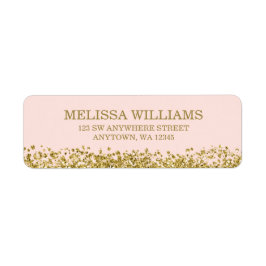 Blush Pink Faux Gold Glitter Etiket