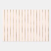 Blush Pink Faux Gold Stripe Patroon Inpakpapier Vel (Voorkant 3)