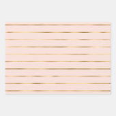 Blush Pink Faux Gold Stripe Patroon Inpakpapier Vel (Voorkant 2)