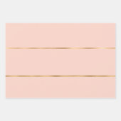 Blush Pink Faux Gold Stripe Patroon Inpakpapier Vel (Voorkant)