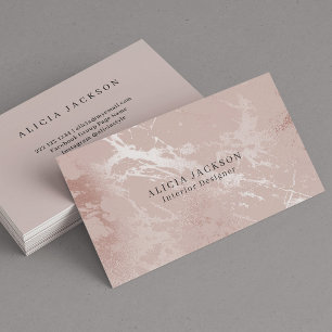 Blush Pink Faux Roos Gold Classy Interieurontwerpe Visitekaartje