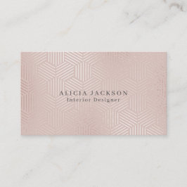 Blush Pink Faux Roos Gold Glam Interior Designer Visitekaartje