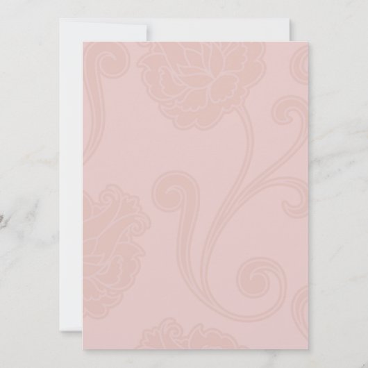 Blush Pink Faux Vellum Overlay Beach Weddenschap Kaart (Achterkant)