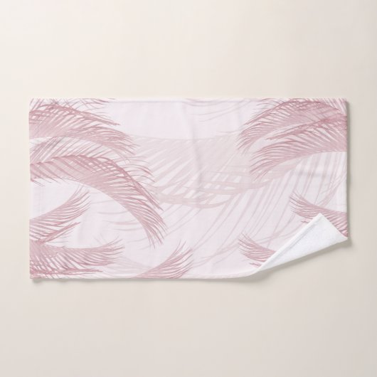 Blush Pink Feather Palm Bliss 1 Bad Handdoek (Handdoek)
