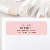 Blush Pink Feminine Monogram Design Etiket (Insitu)