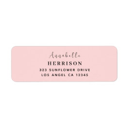Blush Pink Feminine Monogram Design Etiket