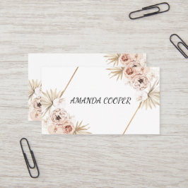 Blush Pink Feminine Waterverf Floral Visitekaartje