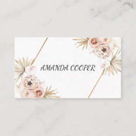 Blush Pink Feminine Waterverf Floral Visitekaartje