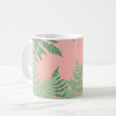 Blush Pink Fern Leaf Botanical Sage Green Modern Koffiemok (Voorkant links)