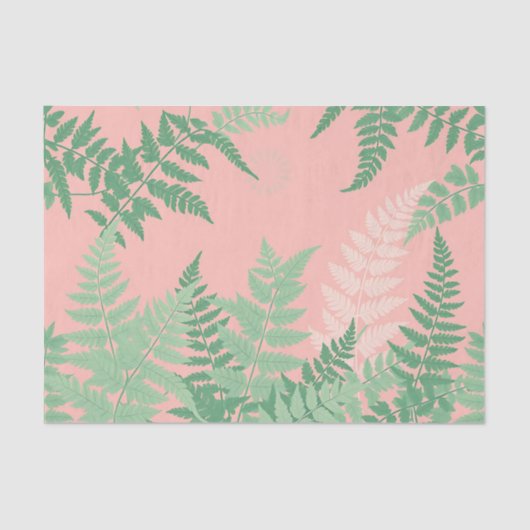 Blush Pink Fern Leaf Botanical Sage Green Modern  Tissuepapier (Voorkant)