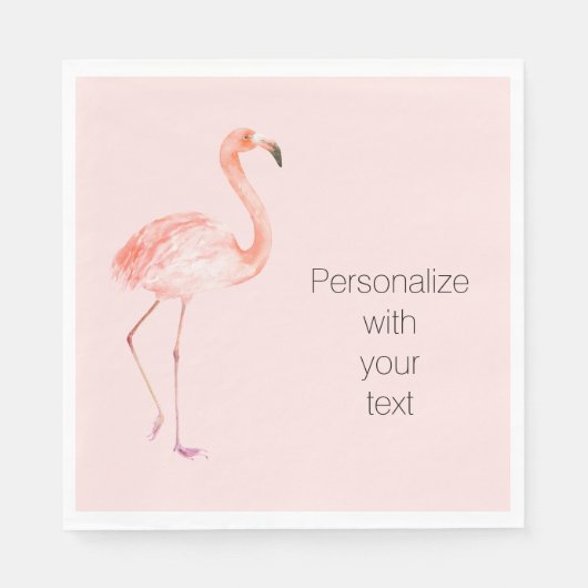 Blush Pink Flamingo Persoonlijk Servet (Voorkant)