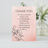 Blush Pink Flat Thank You Card Bedankkaart (Staand voorkant)