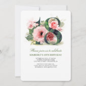 Blush Pink Floral 18th Birthday Party Kaart (Voorkant)
