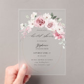 Blush Pink Floral 2 Vrijgezellenfeest Acryl Uitnodigingen (Insitu (Draagbaar))