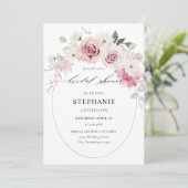 Blush Pink Floral 2 Vrijgezellenfeest Kaart (Staand voorkant)