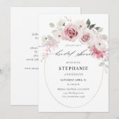 Blush Pink Floral 2 Vrijgezellenfeest Kaart (Voorkant / Achterkant)