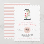 Blush Pink Floral 2e Verjaardag Kaart (Voorkant / Achterkant)