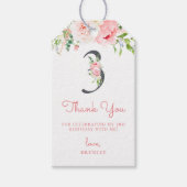 Blush Pink Floral 3rd Birthday Hartelijk dank Cadeaulabel (Voorkant)
