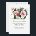 Blush Pink Floral 40e verjaardagsfeestje Kaart<br><div class="desc">Schattige blush roze waterverf bloemetjes 40ste verjaardagsfeestuitnodigingen</div>